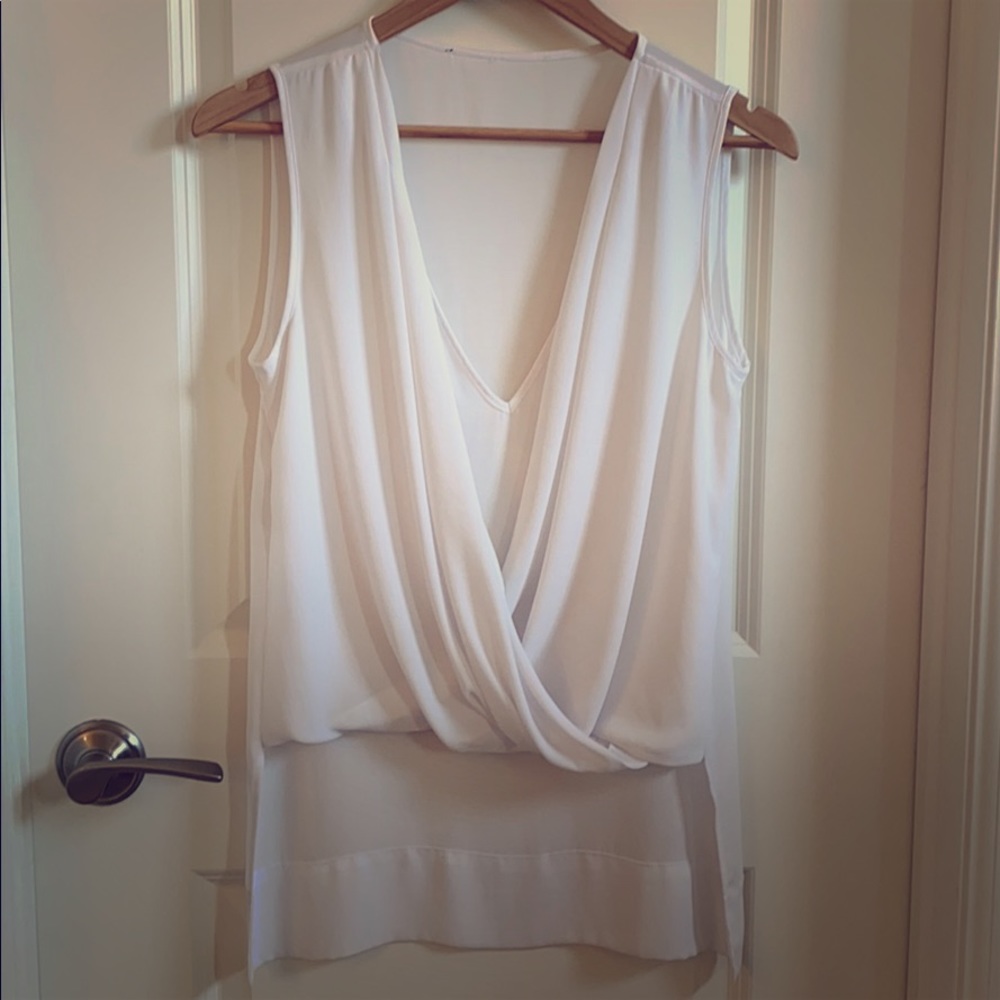 BCBG high low drape shirt - M